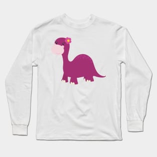 Cute Dinosaur, Girl Dinosaur, Pink Dinosaur, Dino Long Sleeve T-Shirt